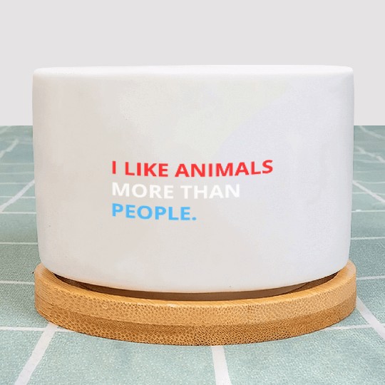 I Like Animals More Than People (Red, White & Blue Plant Pots