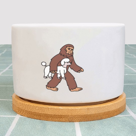 Bigfoot Sasquatch Walking Poodle Plant Pots