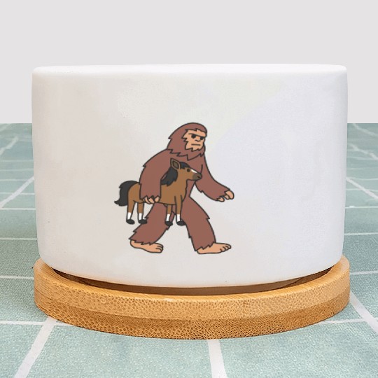 Bigfoot Sasquatch Walking Horse Plant Pots