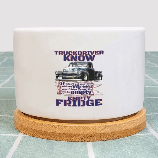 V8 Truck Driver under American Flag Plant Pots