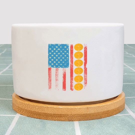 Pickleball US Flag Patriotic Pickleball Player Plant Pots