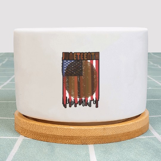Juneteenth US Flag African American Graphic Plant Pots