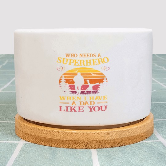 Superhero - A Dad Like You - Father's day - 2 Kids Plant Pots