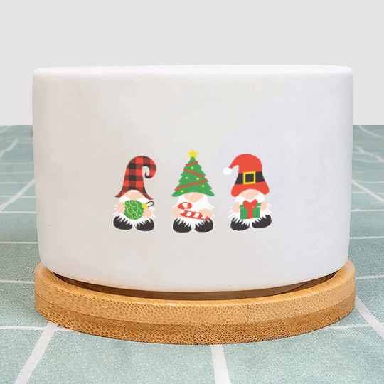 Christmas Gnomes with candy cane, gift Plant Pots