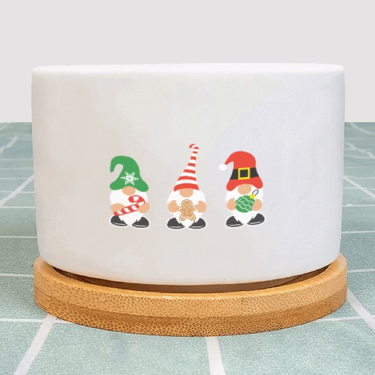 Christmas Gnomes with candy cane, gift Plant Pots