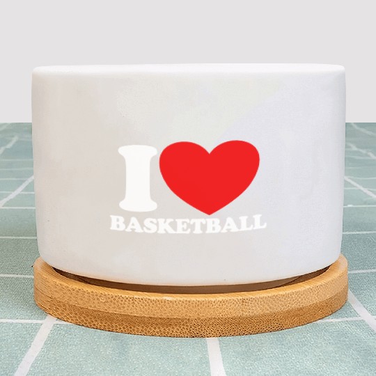 I Love Basketball Red Heart Hoop B-Ball Basketball Plant Pots