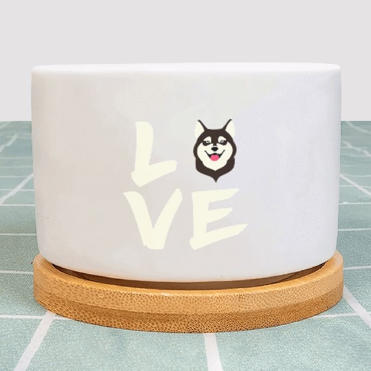 Love Husky Dogs Siberian Husky Dog Lover Plant Pots