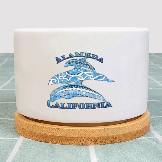 Alameda California Vacation Tribal Dolphins Plant Pots