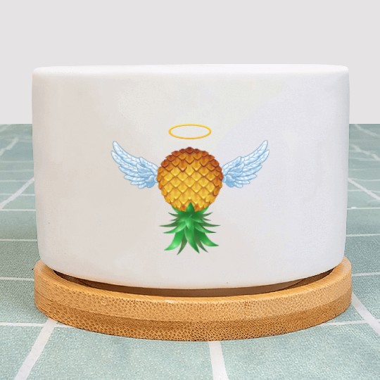 Cute Swinger Upside Down Pineapple Angel Wings Plant Pots