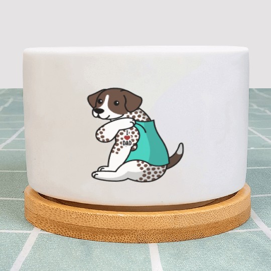 I Love Dad German Shorthaired Pointer Plant Pots