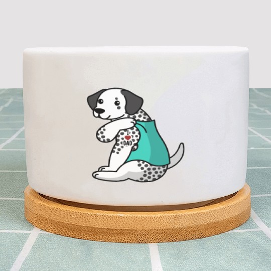 I Love Dad Dalmatian Plant Pots