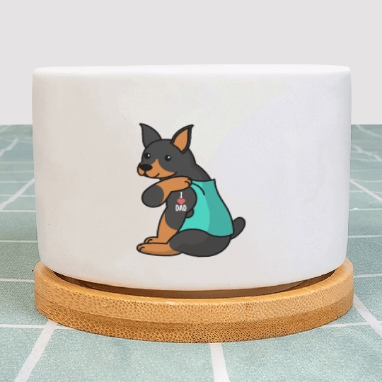 I Love Dad Doberman Plant Pots