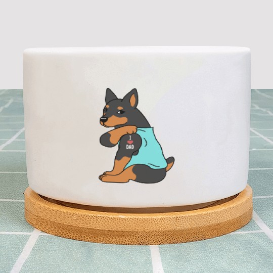 I Love Dad Miniature Pinscher Plant Pots