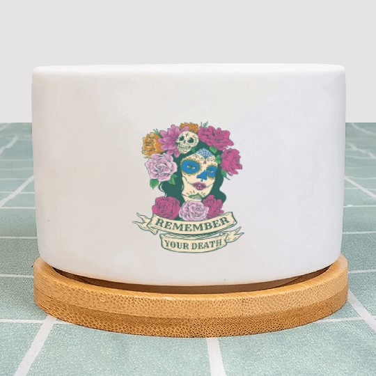 Remember your death beautiful Mexican woman art Re Plant Pots