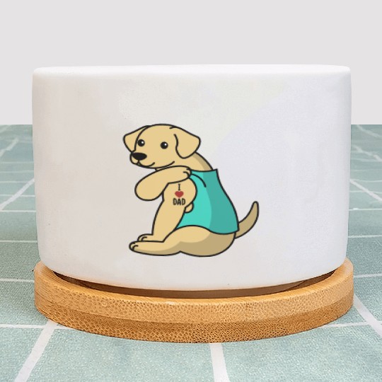 I Love Dad Labrador Plant Pots