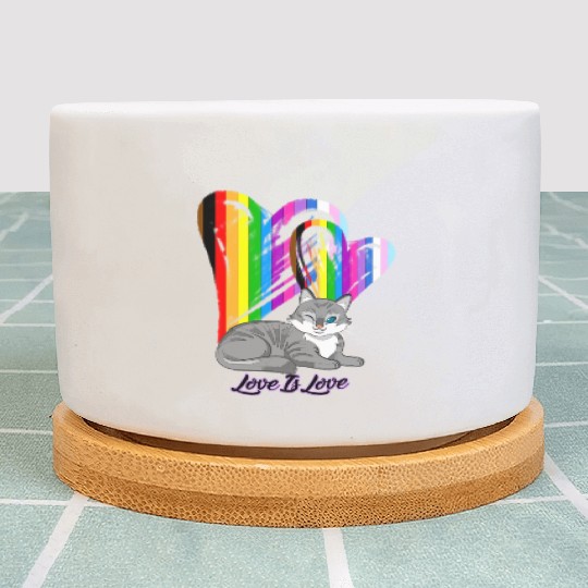 Love Is Love Cat - LGBTQ+ Pet Owner Plant Pots