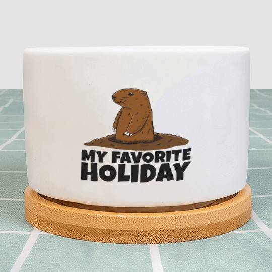 My Favourite Holiday Groundhog Plant Pots