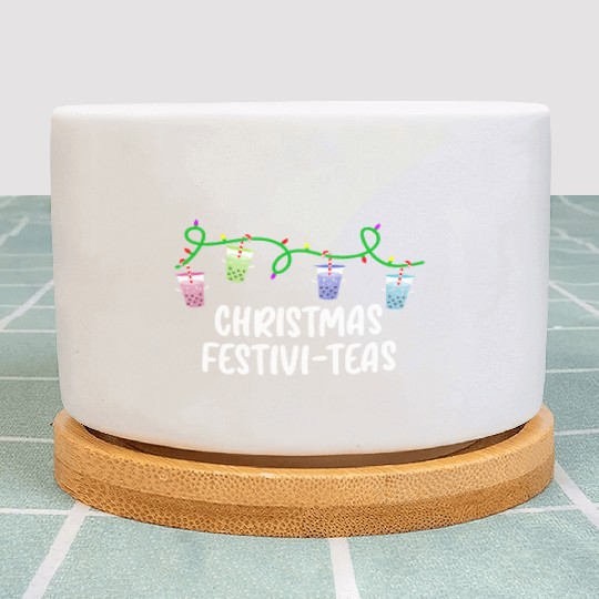 Boba Tea Relax Christmas Cute Kawaii Bubble Milk Plant Pots