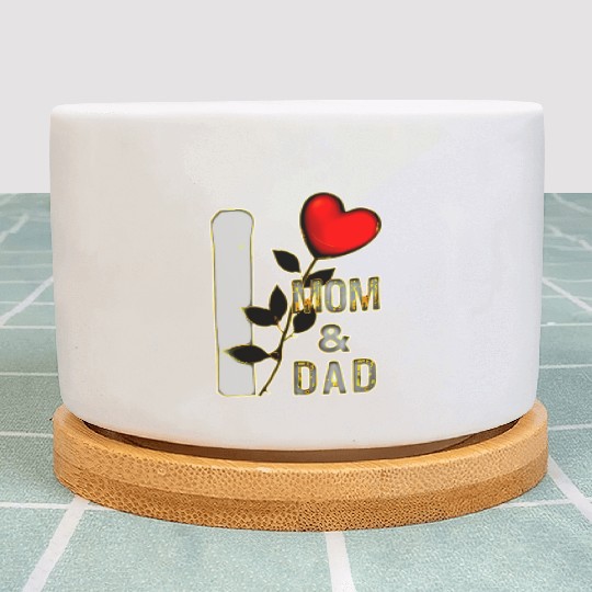 I love mom and dad with heart of a rose Plant Pots