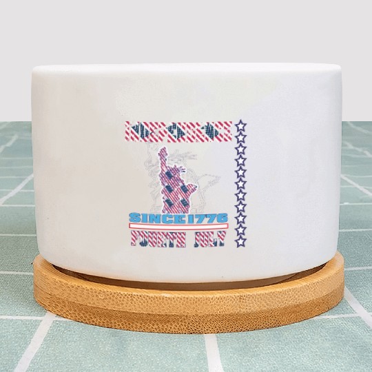 Pattern flag Independence Since 1776 Fourth July Plant Pots