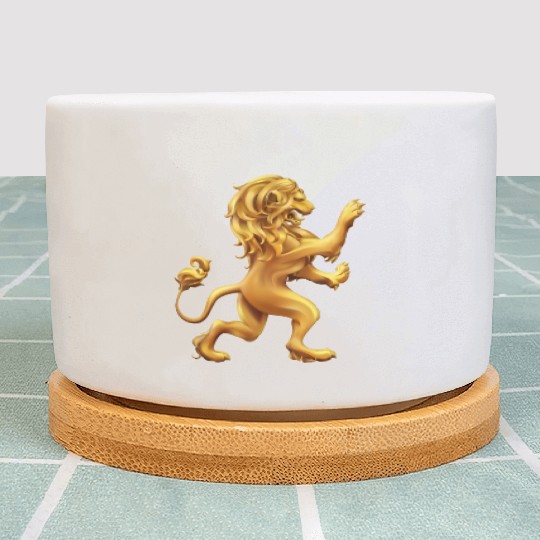 Gold Lion crest Royal Lion Family Crest Plant Pots