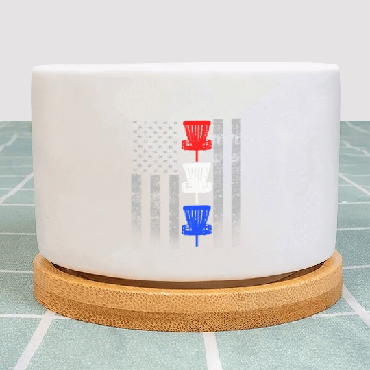 Red White and Blue Disc Golf Flag Plant Pots