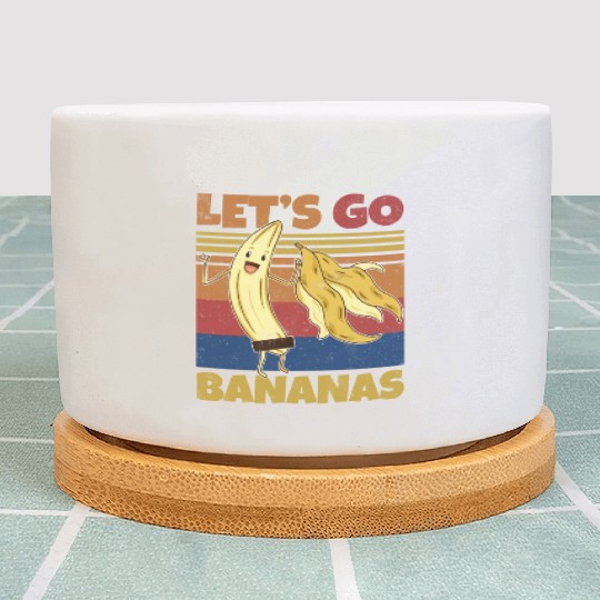 Retro Let's Bananas Funny Stripped Banana Plant Pots
