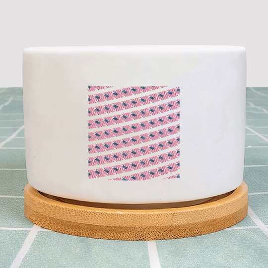 Pattern flag Independence Since 1776 Fourth July Plant Pots