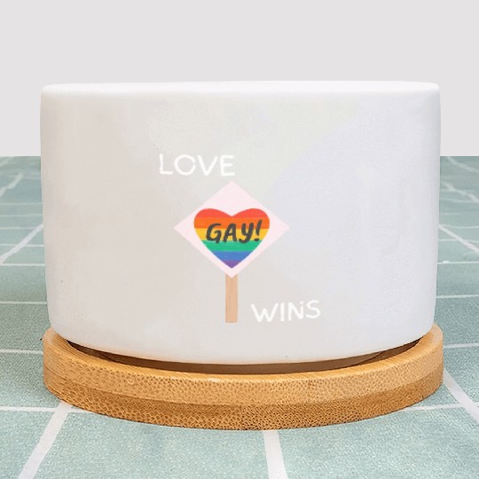 Love gay wins lgbt community Plant Pots