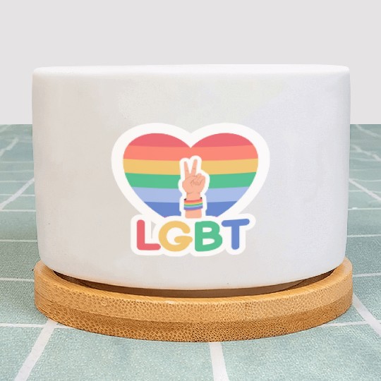 Pride flag heart - Pride quote lgbt community Plant Pots