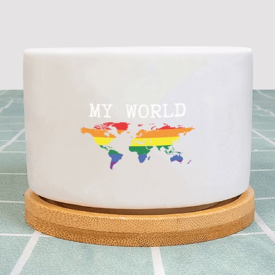 my world - lgbt community Plant Pots