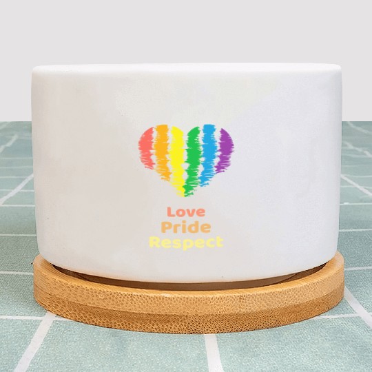 Love Pride Respect. Rainbow Heart For Oslo Plant Pots