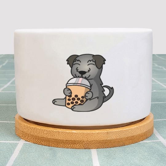 Boba Bubble Tea Irish Wolfhound Plant Pots
