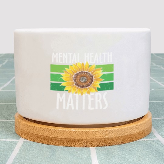 Mental Health Matters Green Sunflower Plant Pots