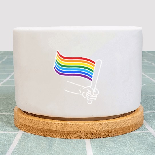 LGBT pride rainbow heart Plant Pots