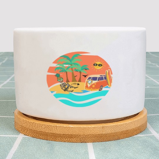 Road trip skeleton Plant Pots