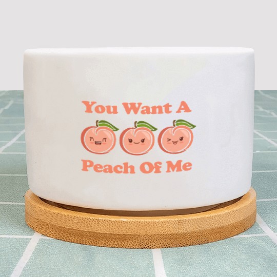 You Want A Peach Of Me Cute Adorable Kawaii Peach Plant Pots