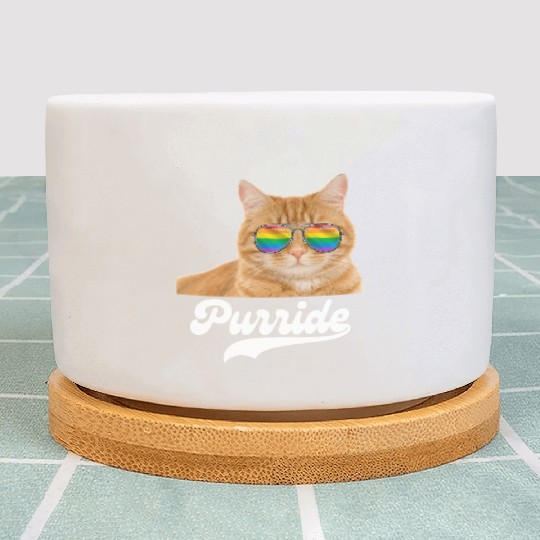 Cat LGBT Gay Pride Rainbow Flag Plant Pots