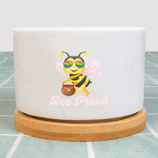 Proud Bee LGBTQ Pride Rainbow Flag Honey Plant Pots