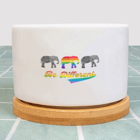 Elephant LGBTQ Pride Rainbow Flag Different Plant Pots