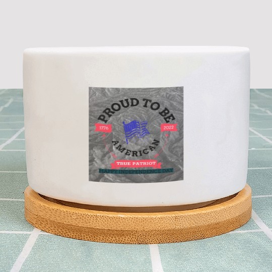 Independence day 1776. Proud To Be Patriot. Plant Pots