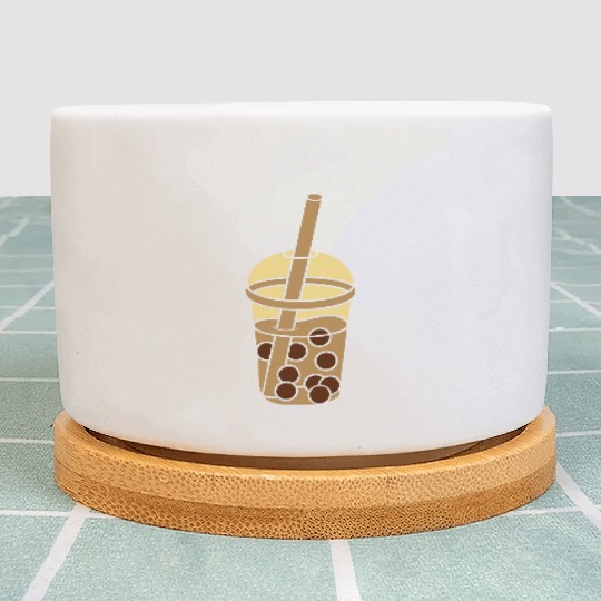 design comic bubble tea Plant Pots