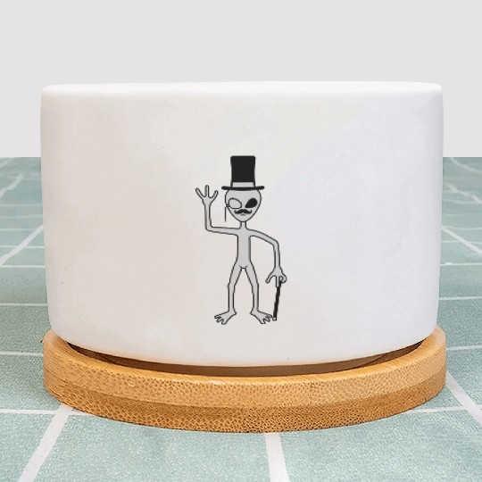 Sir alien waving friendly Plant Pots