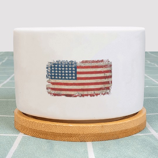 American Flag USA Patriotic US stars stripes Plant Pots