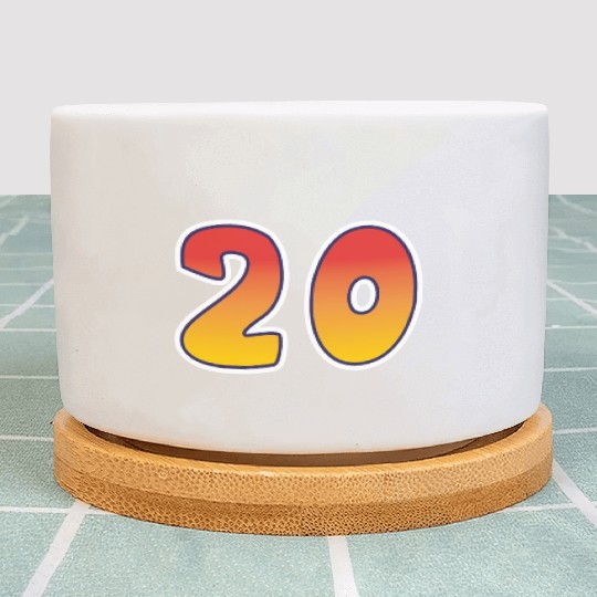 Number 20 Red - Orange Design Plant Pots
