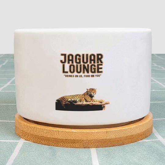 JAGUAR LOUNGE "Drinks On Us, Food On You" FUNNY Plant Pots