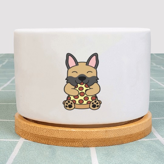 German Shepherd Pizza Lover Plant Pots