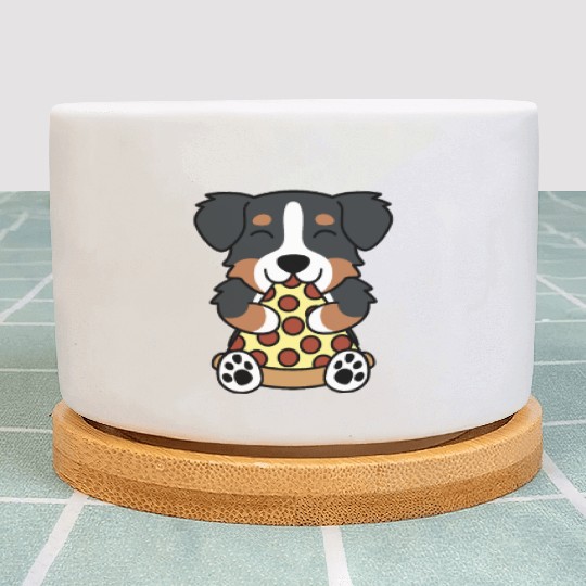 Bernese Mountain Dog Pizza Lover Plant Pots