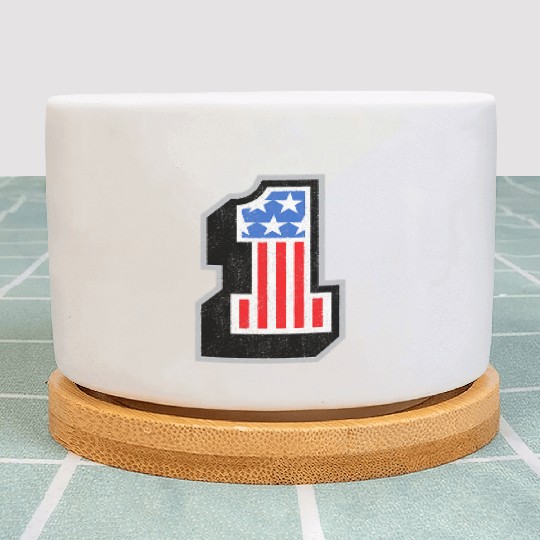 USA Stars Stripes Number One Patriotic Plant Pots