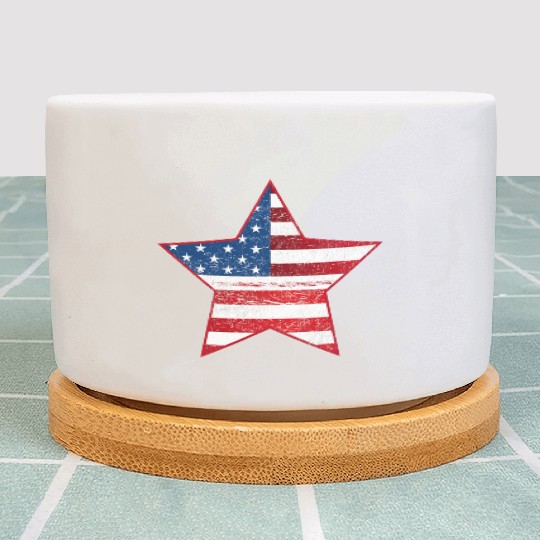 US Flag Star Patriotic Plant Pots Stars Stripes